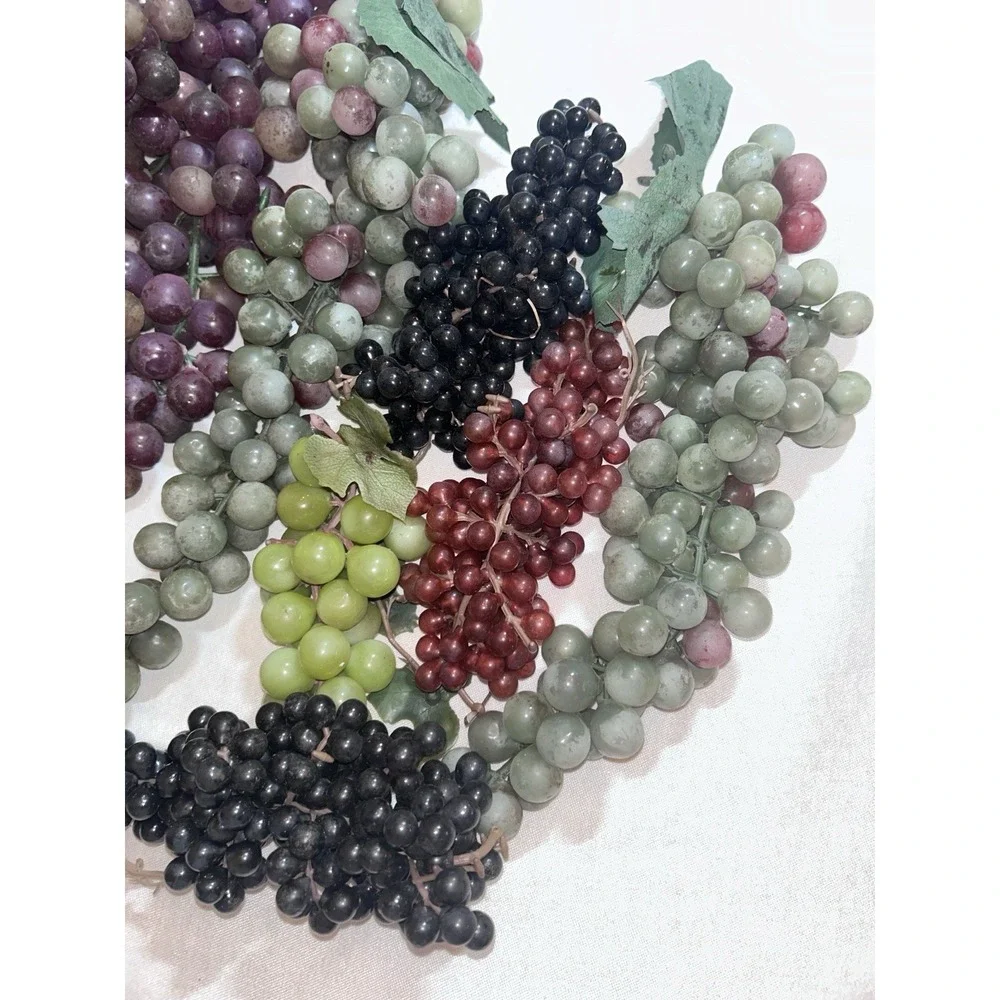 LOT OF Vintage Grape Clusters Rubber Mid Century‎ Fake Fruit Decor 5 Colors